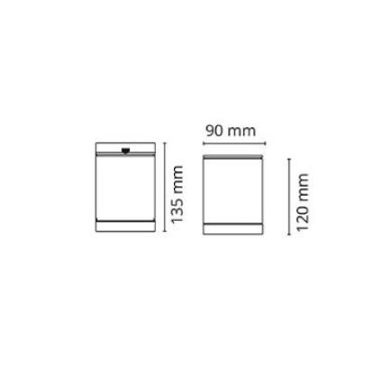 SG Armaturen Metro LED loftlampe, Ø9 x 12 cm, GU10, 4,5W LED, IP65, mat sort