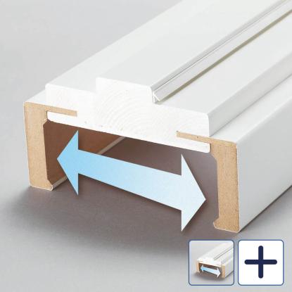 Swedoor flex+karm karmsæt med tætningsliste og bundstykke, 110-135 mm, hvid - 198,9 cm høj