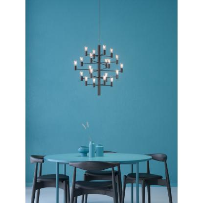 Herstal Manola LED lysekrone, 20 x E14, dæmpbar, sort