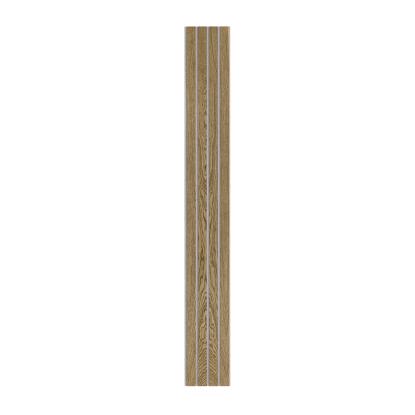 I-Wood Basic 4-lamel akustikpanel, mørkebrun olieret, grå filt og lys kerne, egefiner, 16 x 300 mm 