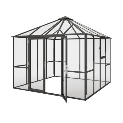 KGT PaviLux pavillondrivhus, antracitgrå, 9 m²
