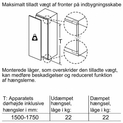 Siemens iQ500 integrerbart køleskab KI81RAFE1, 319 liter