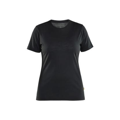 Blåkläder 3537 dame t-shirt merinould, sort