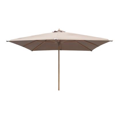 Parasol, træstok, sand, 300x300 cm