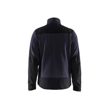 Blåkläder 5942 strikket jakke med softshell, mørk marineblå/sort