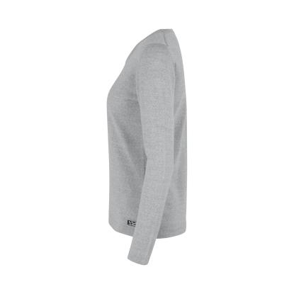 Seven Seas S640 The knit pullover med rund hals, dame, lys grå melange