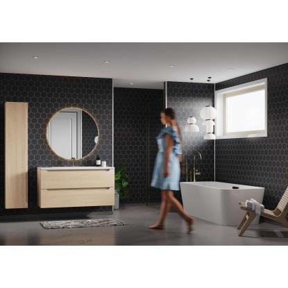 Fibo Colour vådrumspanel med hexagon fliselook, 10 x 600 x 2400 mm, black silk
