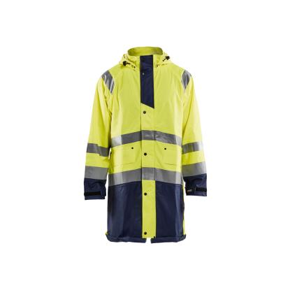 Blåkläder 4324 high vis regnjakke level 1, hi-vis gul/marineblå
