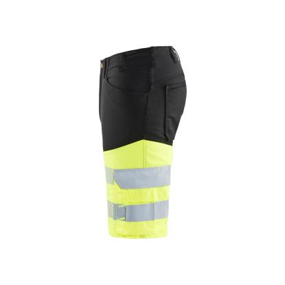 Blåkläder 1541 high vis shorts med stretch, sort/hi-vis gul