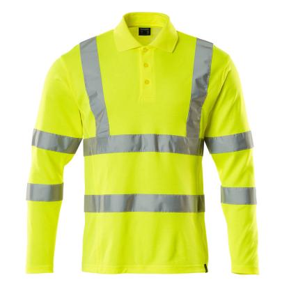MASCOT SAFE CLASSIC poloshirt, langærmet, hi-vis gul