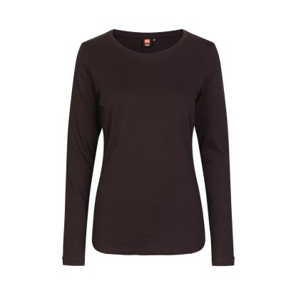 ID 0509 Interlock T-shirt med lange ærmer, dame, mørk bordeaux