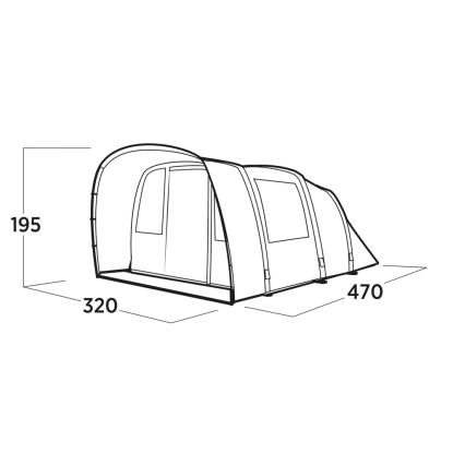 easy camp Brimnes 5 Air tunneltelt til 5 personer, brun