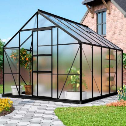 Vitavia Merkur 8300 drivhus, sort, 8,3 m², 6 mm poly