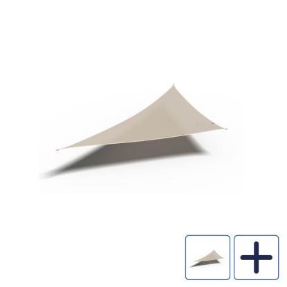 Platinum Sun & Shade Coolfit trekantet solsejl, 90° hjørne, naturhvid