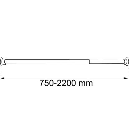Habo forhængsstang, sort, 75-220 cm