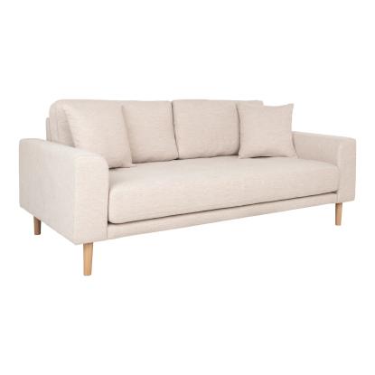 2,5 personers sofa, sand med to puder og natur træben