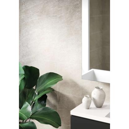 Fibo Stone vådrumspanel med 60 x 40 cm fliselook, 10 x 600 x 2400 mm, grey sahara stone