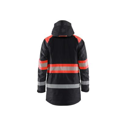Blåkläder 4485 high vis vinterparkajakke, sort/hi-vis rød