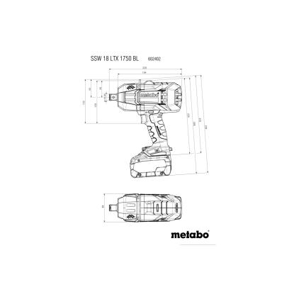 Metabo SSW 18 LTX 1750 BL slagnøgle, 18V, uden batteri og lader