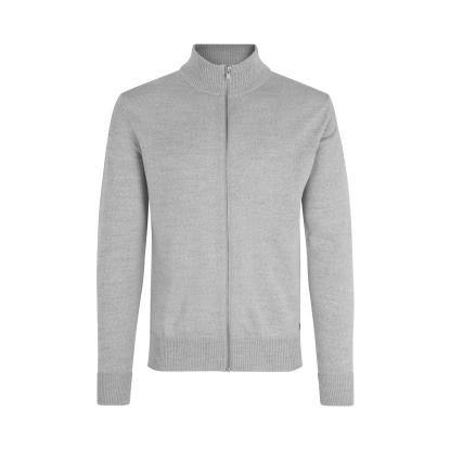 Seven Seas S660 The cardigan med lynlås, merino, lys grå melange