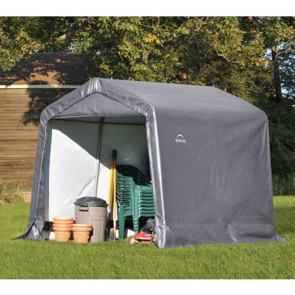 ShelterLogic Shed-in-a-Box teltgarage, polyethylen/stål, grå - 5,76 m²