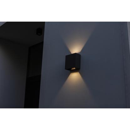 LUTEC GEMINI BEAMS udendørs LED væglampe, up/down, 2 lyskilder, H11 cm, IP54, sort