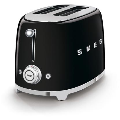 Smeg TSF01BLEU brødrister til 2 skiver brød, 950W, sort