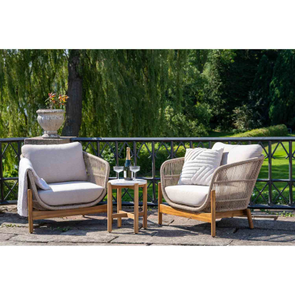 Terracina loungesæt med 2 loungestole, akacie/beige