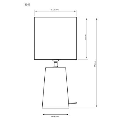 Aneta Bodil bordlampe, keramik, H47 cm, brun