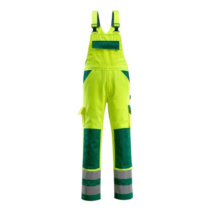 MASCOT SAFE COMPETE Barras overall med knælommer, hi-vis gul/grøn