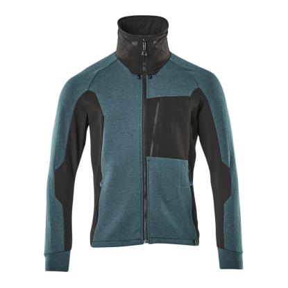 MASCOT ADVANCED sweatshirt med lynlås, mørk petroleum/sort