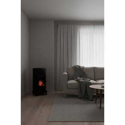 Qlima Rustika GH 3400 gasvarmeovn med levende flamme