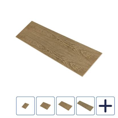 I-Wood UniPanel vægbeklædning, mørkebrun olieret, lys kerne, egefiner, 16 x 580 mm