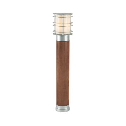 Norlys Stockholm Wood pullert, stor, E27, IP65, galvaniseret/bejset træ