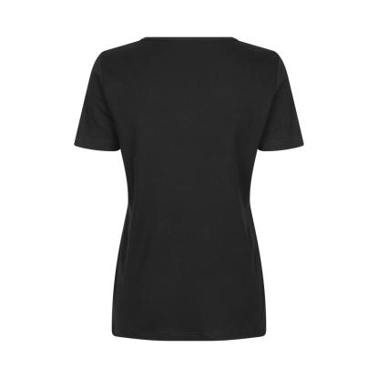 ID 0506 Interlock T-shirt med v-hals, dame, sort