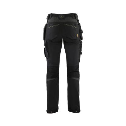 Blåkläder 7192 dame håndværker buks  4-vejs stretch, sort/hi-vis gul