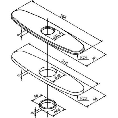 Damixa universal fodplade, krom 