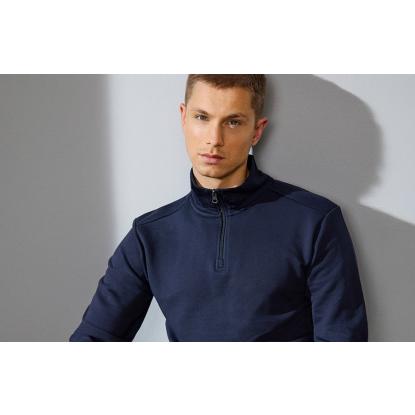 ID PRO Wear CARE 0384 sweashirt med kort lynlås, ubørstet, navy