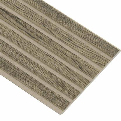I-Wood Basic Original akustikpanel, sort olieret, beige filt og lys kerne, egefiner, 16 x 300 mm 