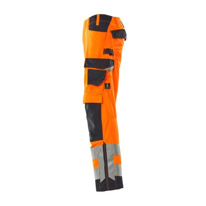 MASCOT SAFE SUPREME arbejdsbukser med knælommer, hi-vis orange/mørk marine