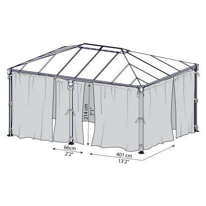 Canopia by Palram gardinsæt til Martinique 5000 pavillon, 217 x 465 cm, grå