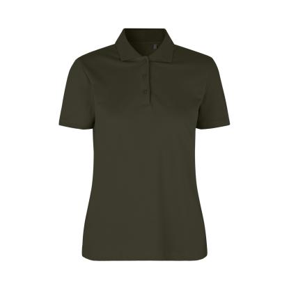 ID 0587 poloshirt, økologisk, dame, oliven