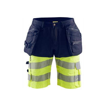 Blåkläder 1596 high vis shorts med stretch, marineblå/hi-vis gul