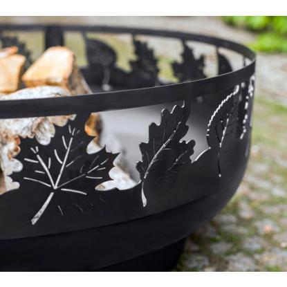 Cook King Toronto bålsted med bladmønster, stål, sort, Ø80 cm