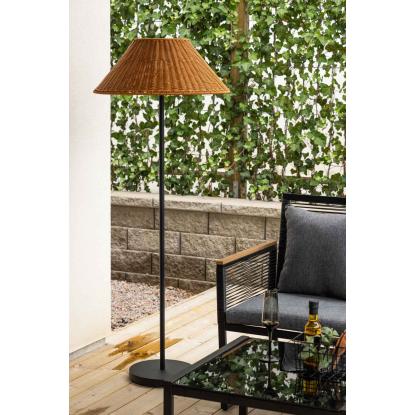 Venture Design Mabis gulvlampe, plastik, sort/natur, 150 cm