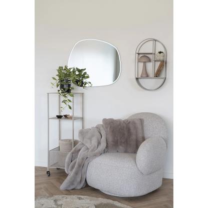 Loungestol med drejefunktion, bouclé, lysegrå