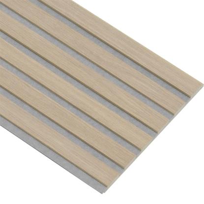 I-Wood Basic Original akustikpanel, hvid olieret, grå filt og lys kerne, egefiner, 16 x 300 mm 