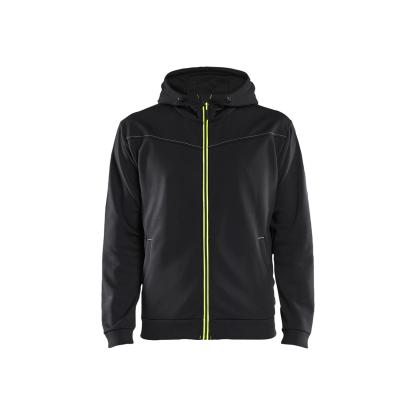 Blåkläder 3363 hættetrøje full zip, sort/hi-vis gul