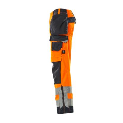 MASCOT SAFE SUPREME Wigan arbejdsbukser med hængelommer, hi-vis orange/mørk marine