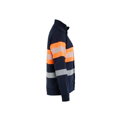 Blåkläder 3472 dame multinorm sweatshirt full zip inherent, marineblå/hi-vis orange